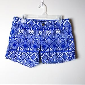 American Eagle Outfitters Women’s 8 Blue Patterned Midi Shorts